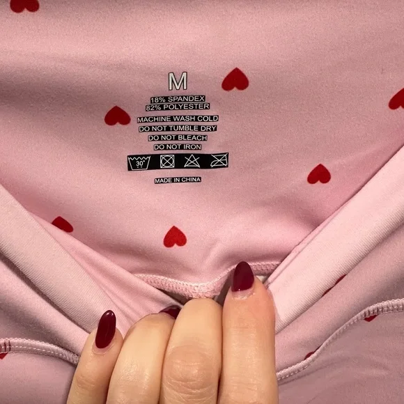 Women’s Pink Heart Print Sports Bra and Brief Set - Picture 3 of 6